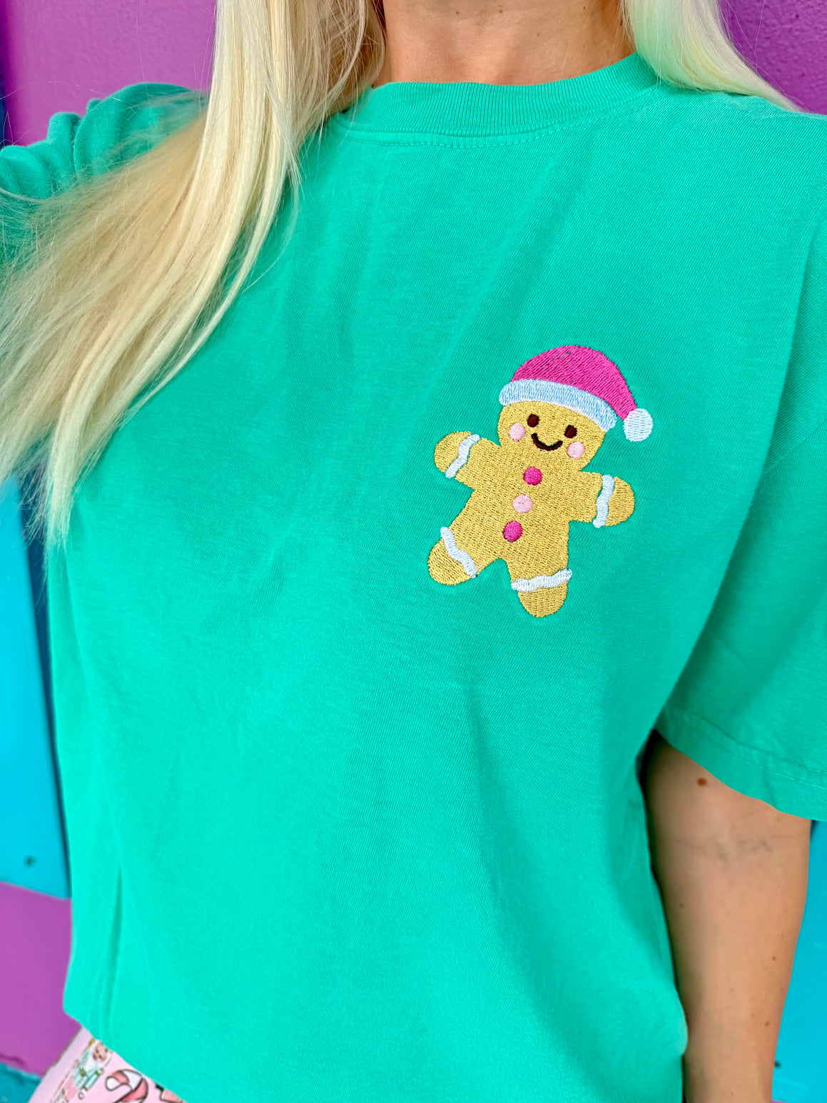Gingerbread Embroidered Tee
