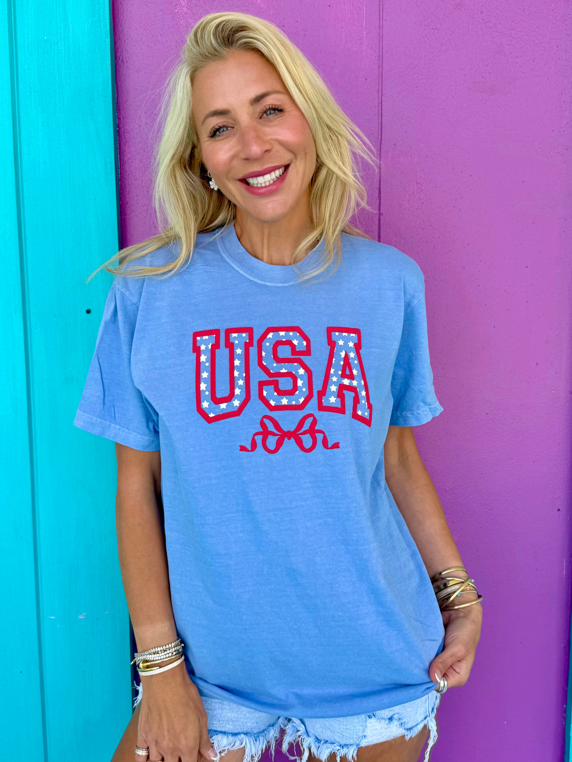 USA Stars Blue Tee
