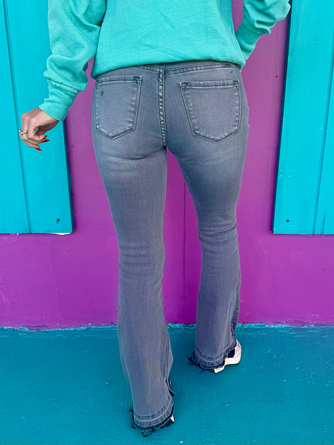 KanCan Grayson Gray Flare Jeans