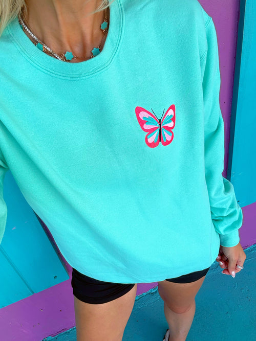 Butterfly Embroidered Sweatshirt