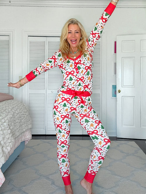 Gingerbread Bow Pajama Set
