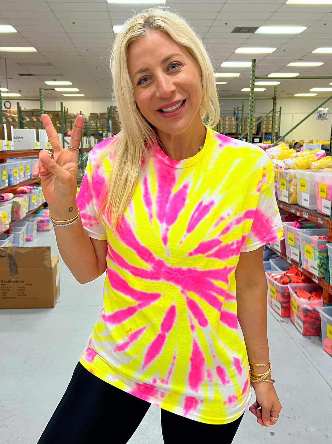 Pink and yellow tie online dye shirt