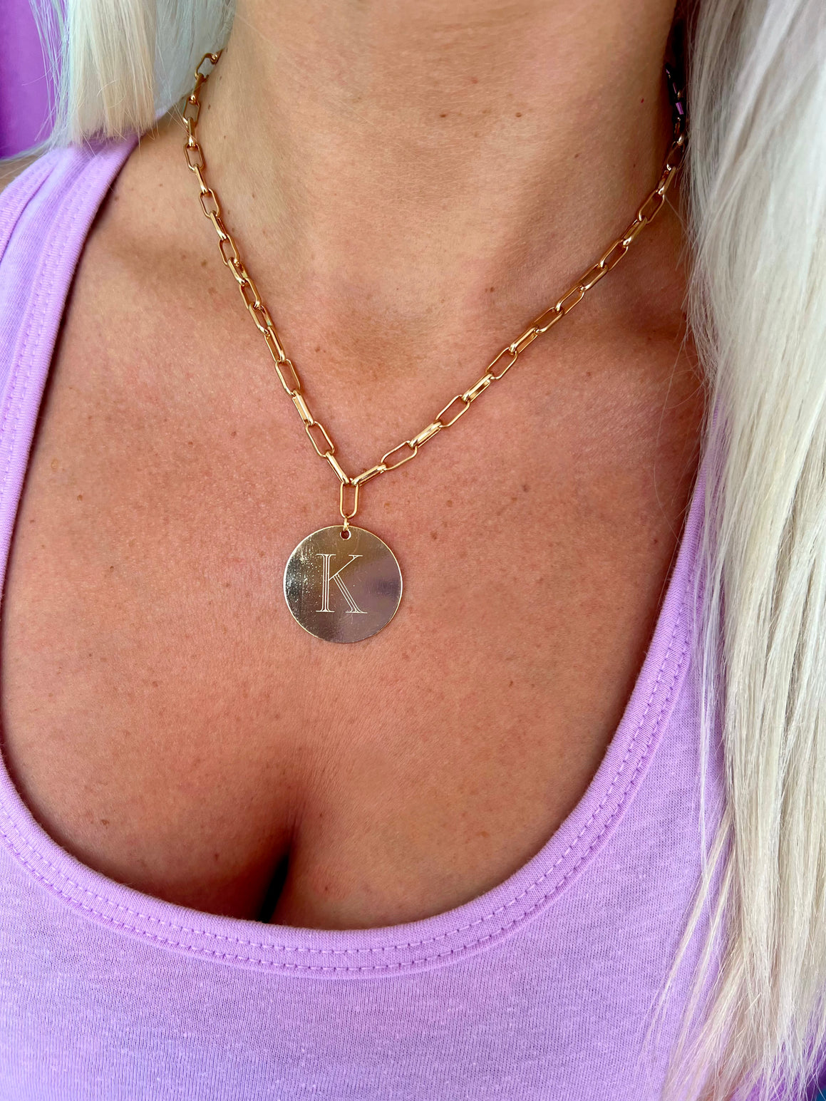 Initial Paper Clip Necklace