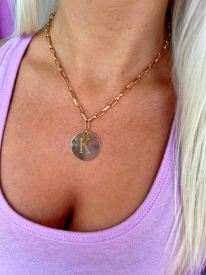 Initial Paper Clip Necklace