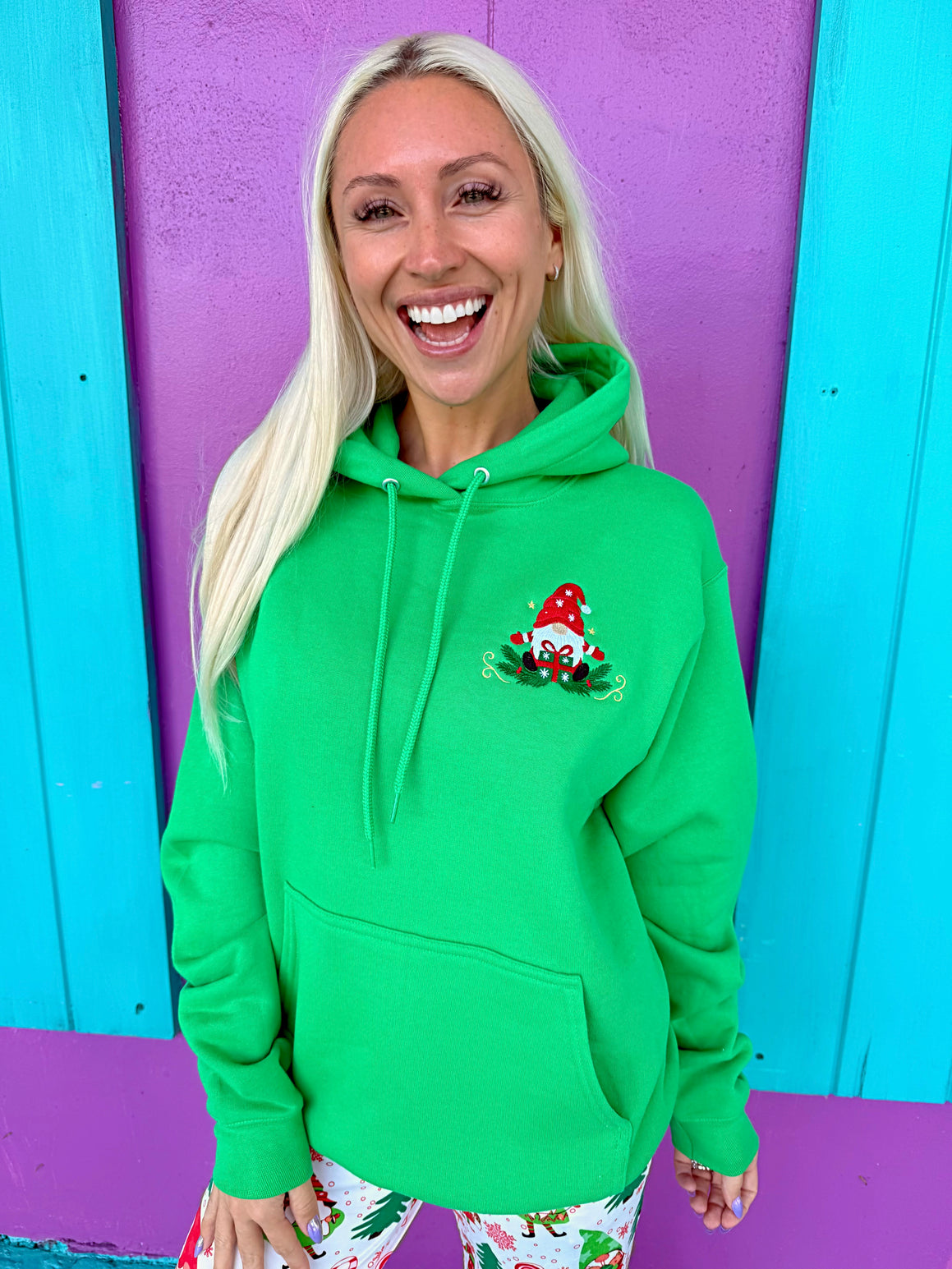 Holiday Gnome Embroidered Hoodie