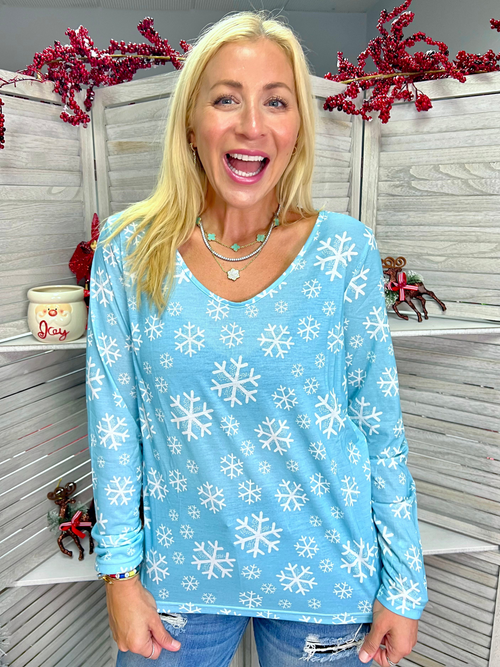 Blue Snowflake Top