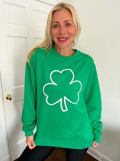 [GRAVER]★24FW★LUCKY CLOVER COLOR MATCHING SWEATSHIRT Clover Checker Print Double Pocket Sweatshirt - Mardi Gras