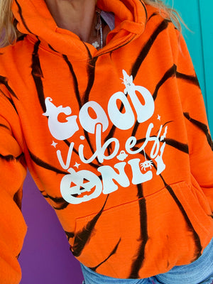 Good Vibes Only Orange Twist Tie-Dye Hoodie