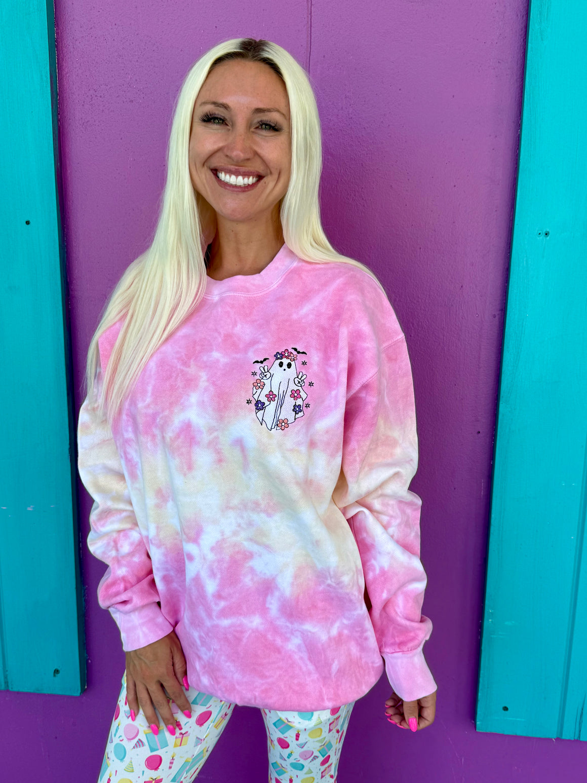 Buy Embroidered V-day Ghost Sweatshirt, Cute Spooky Valentines Day
