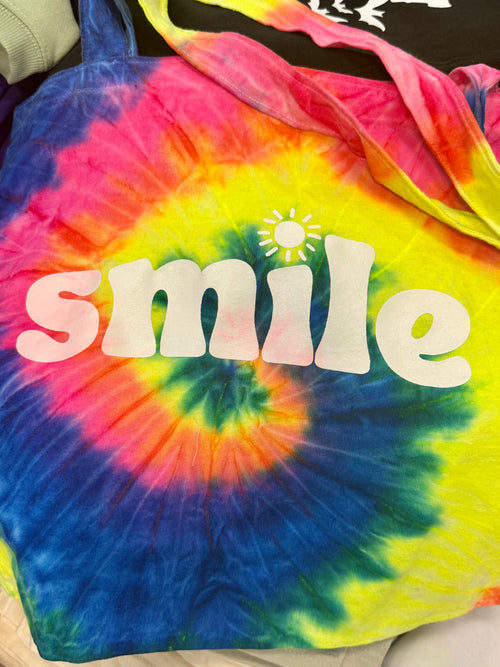 Smile Tie-Dye Tote Bag
