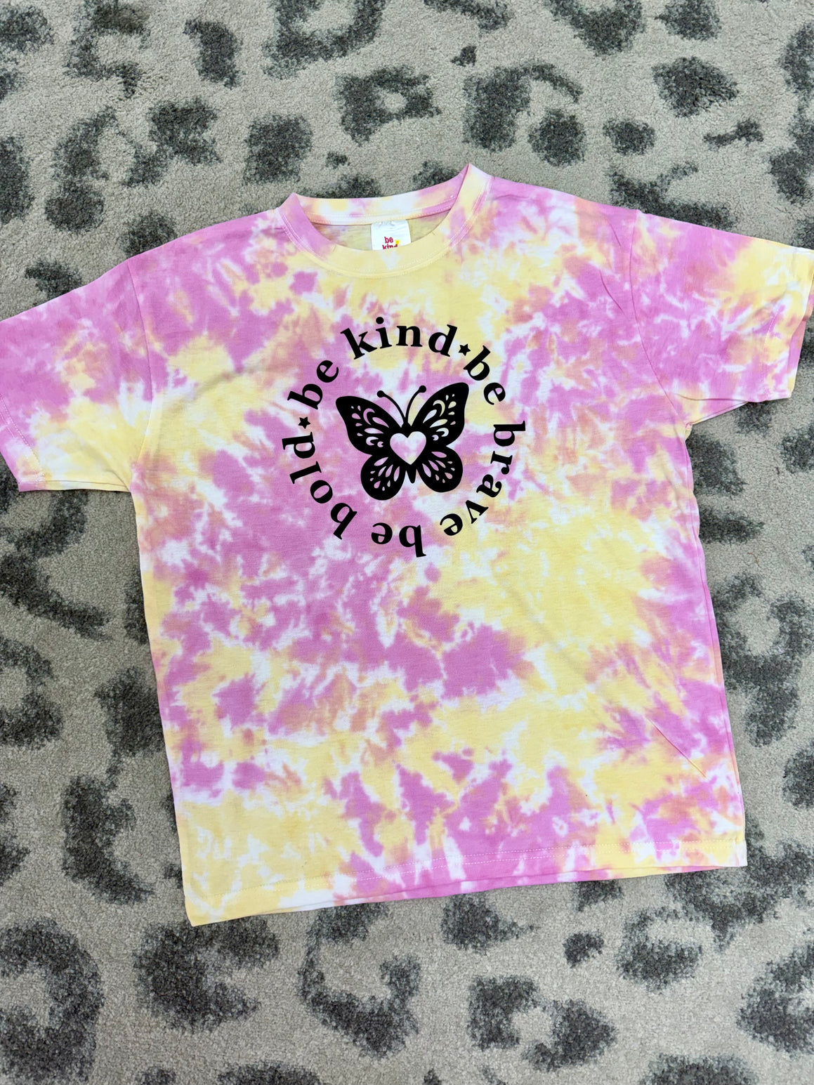 Be Kind Be Brave Butterfly Tie-Dye Tee