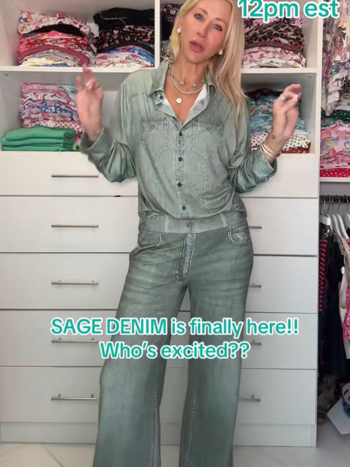 Jordann Jammies Sage Denim Dreams Set