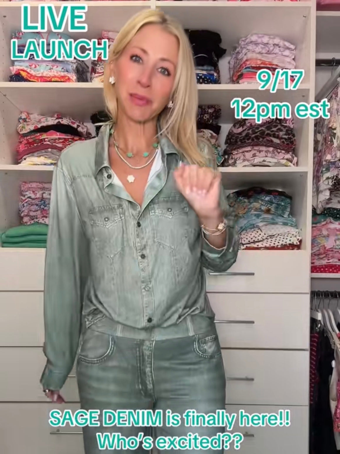 Jordann Jammies Sage Denim Dreams Set