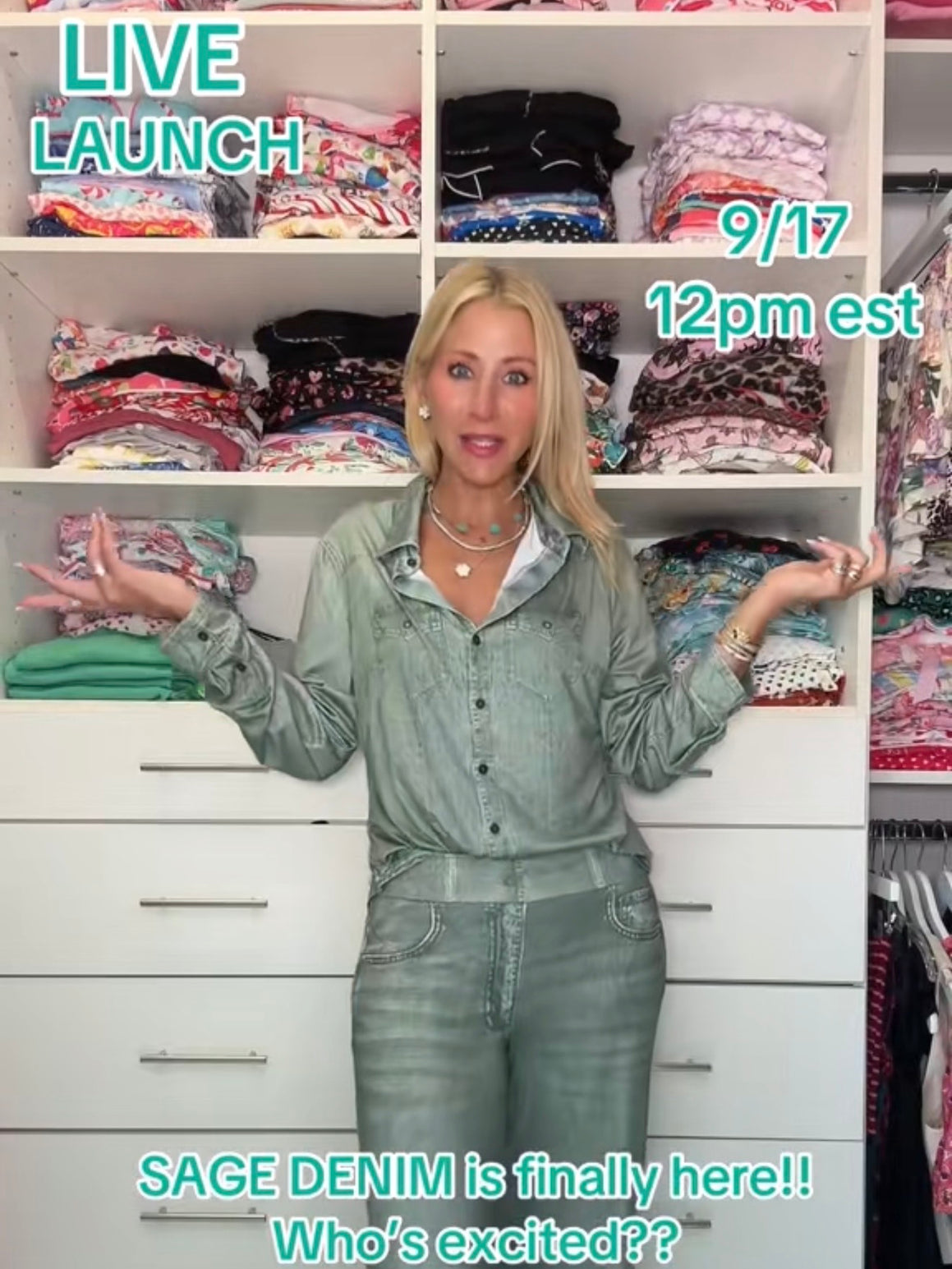 Jordann Jammies Sage Denim Dreams Set