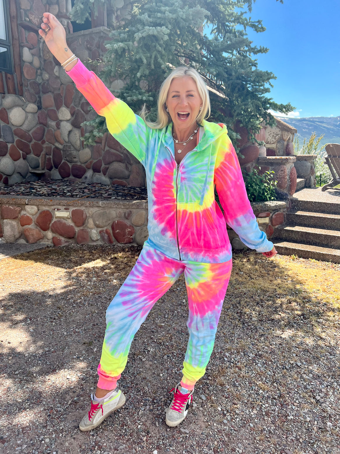 Womens tie dye jogger set 2025