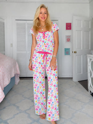 Seaside Summer Wide Leg Pajama Set