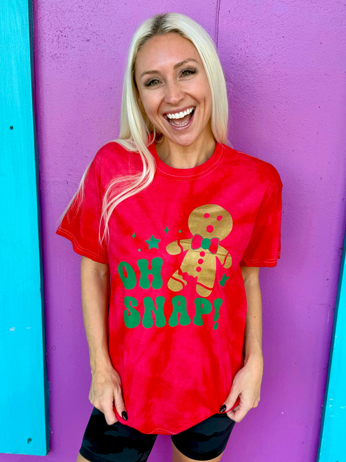 Oh Snap Gingerbread Tie-Dye Tee