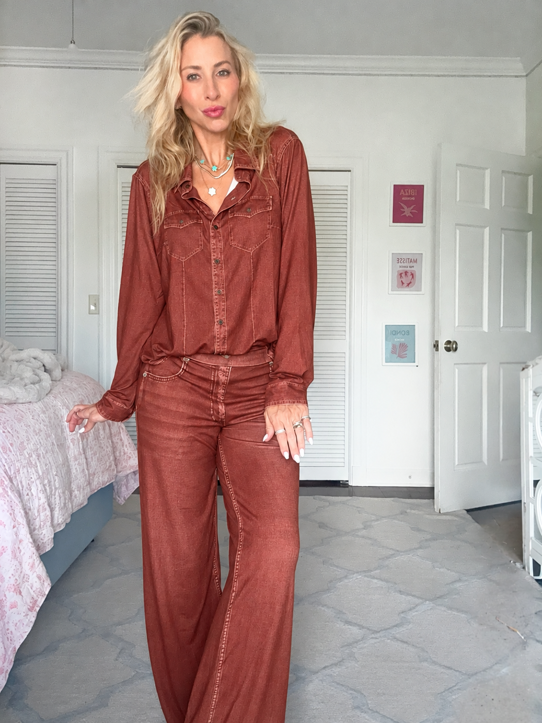 Jordann Jammies Rust Denim Dreams Set