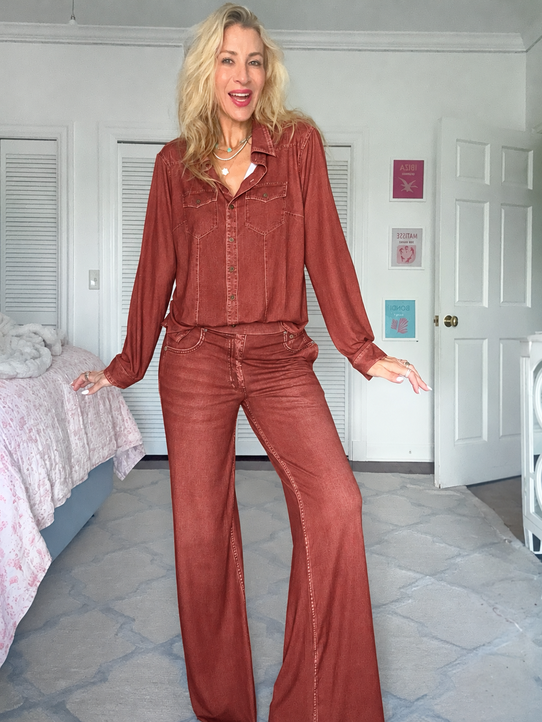 Jordann Jammies Rust Denim Dreams Set