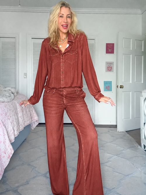 Jordann Jammies Rust Denim Dreams Set
