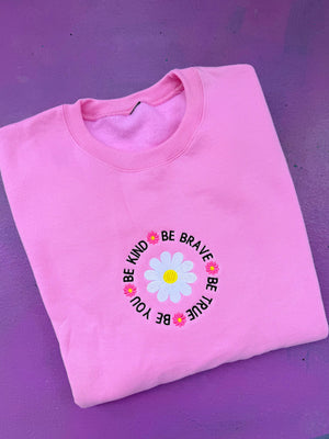 Be True Daisy Embroidered Sweatshirt