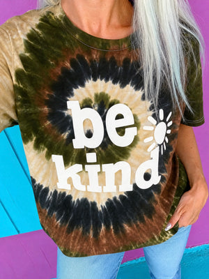 Be Kind Camo Tie-Dye Tee