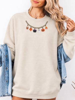 Halloween Charm Embroidered Sweatshirt