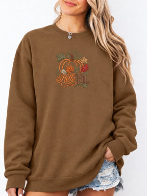 Hello Fall Embroidered Sweatshirt