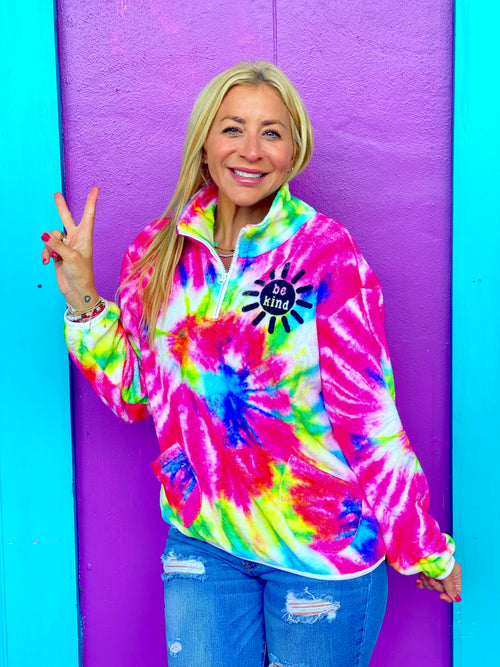 Be Kind Rainbow Sherpa Pullover