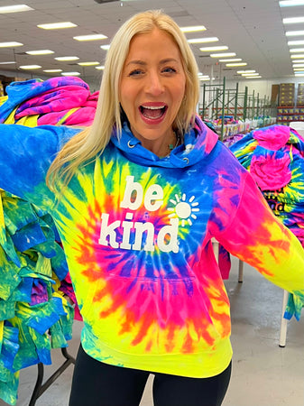 Be kind deals tie dye sweatshirt
