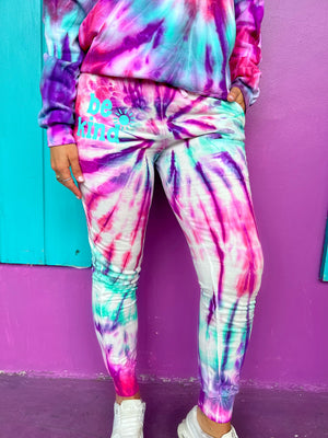 My Fashion Frenzie Flourencent Tie Dye Rainbow SPLASH Sweat Pants
