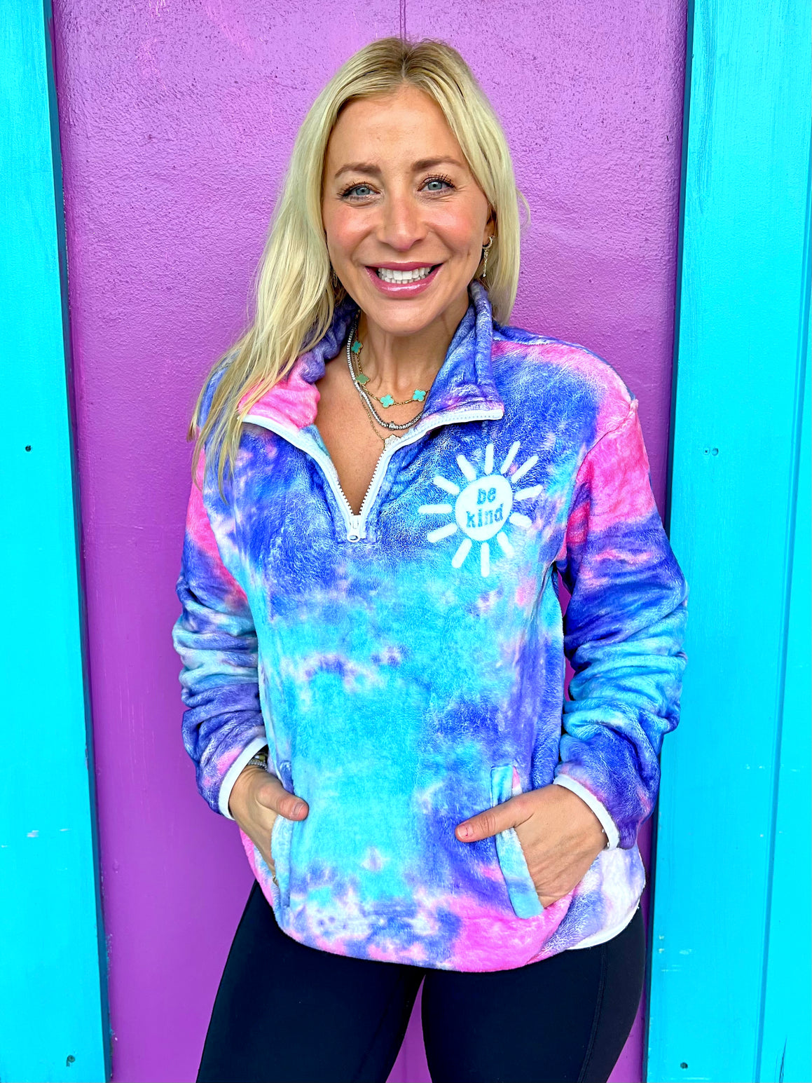 Be Kind Cotton Candy Sherpa Pullover Sunshine Sisters