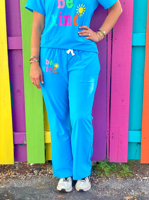 Be Kind Light Blue Scrub Pants